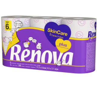 RENOVA Skin Care Plus Papel Higiénico Decorado Perfumado 6 Unidades por 2,43€