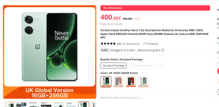 OnePlus Nord 3 5G 16GB 256GB por 389€