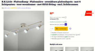 B.K.Licht Draaibare 4-pits plafondspot excl. 4x GU10 lampen voor €8,99 bij Bol.com
