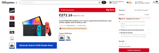 Console Nintendo Switch OLED à 217,16€