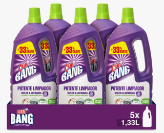 Cillit Bang limpiador Suelos y Antigrasa pack 5x 1,33L por 21,03€ (cuenta nueva por 12,61€)