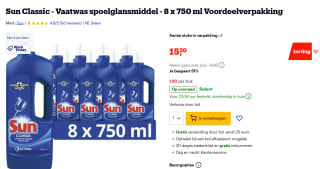 8x Sun Spoelglans 750 ml voor €15,20 bij Bol