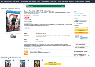 Guerra Mundial Z BD + DVD Extras Blu-ray por solo 7,75€