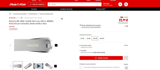 Memoria USB 128 GB - SanDisk Ultra Luxe, USB 3.1, 150 MB/s, Protección por Contraseña, SecureAccess®, Plata por 9,99€