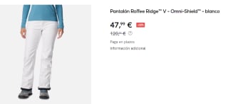Pantalón Columbia Roffee Ridge V para Mujer por 47.99€