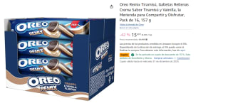 Pack 16 Oreo Remix Tiramisú, Galletas Rellenas Crema Sabor Tiramisú y Vainilla por 12.8€