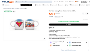Taza Looney Tunes Warner Heroes por 4,99€