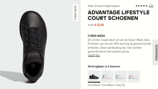 Adidas Sportswear Advantage sneakers zwart/grijs voor €22,50 bij Adidas