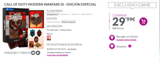 Videojuego Call of Duty Modern Warfare III PS5 y Xbox por 24,99€ y edición especial por 29,95€