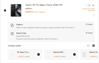 Xiaomi 14T Pro de 12GB/1TB por 629,99€