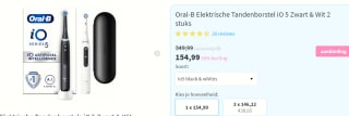 2 stuks Oral-B Elektrische Tandenborstels iO 5 voor €154,99 bij Plein