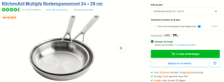 Pannenset KitchenAid Multiply 24/28 cm voor €99 bij Coolblue