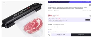 Maquina Envasadora de Alimentos + 9 bolsas por 11.05€ (Cuenta Nueva 6.63€)