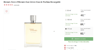 Eau de parfum hombre Terre d'Hermès Eau Givrée 175 ml por 82,89€
