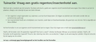 Gratis regenton/insectenhotel aan te vragen in Alkmaar