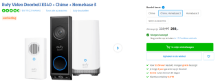 Eufy Video Doorbell E340 met chime + HomeBase 3 S380 voor €288 bij Coolblue