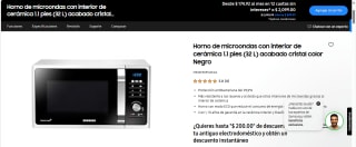 Horno de microondas 1.1 pies por $2,099 en Samsung Store