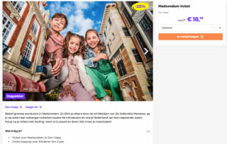 Madurodam ticket op dinsdagen €12,25, andere dagen €18 bij ANWB & Actievandedag
