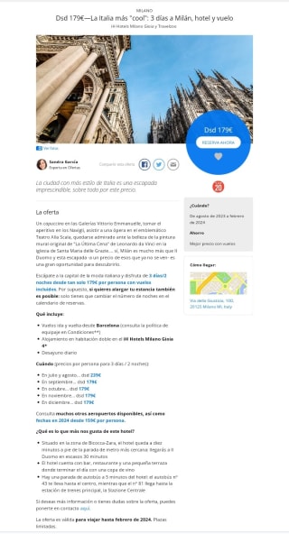 Milán 3 días hotel+Vuelos desde 179€.