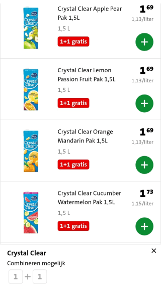 Crestal Clear 1+1 gratis bij Jumbo