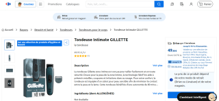 Tondeuse Gillette Intimate gratuite (Via 36,94€ fidélité + 16€ en BA)