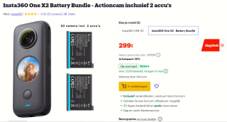 Insta360 One X2 Battery Bundle - Actioncam inclusief 2 accu's voor €299 bij Bol.com