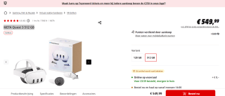 Meta Quest 3 512 GB - VR Bril voor €549 bij de Mediamarkt