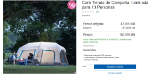 Core Tienda de Campaña Iluminada por $6,999 | Descuento Costco