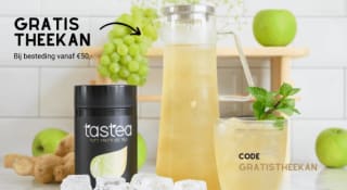 Gratis theekan bij bestelling vanaf €50 bij Tastea