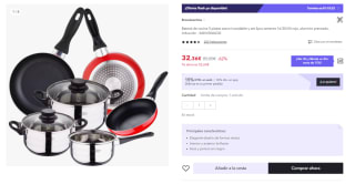 Set San Ignacio Batería de cocina 5 piezas acero inoxidable y set 3 sartenes por 22.74€
