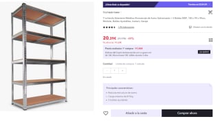 Estantería Metálica Galvanizada Nyana Home 875kg 5 Baldas por 12.23€