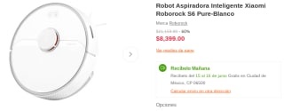 Robot Aspiradora Xiaomi Roborock S6 por $8,399 en Linio