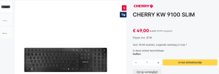Cherry KW 9100 Slim Qwerty toetsenbord voor €49