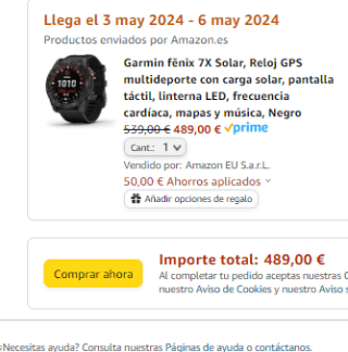 Garmin fēnix ​​7X Solar por 489€