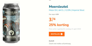 De Moersleutel Motor Oil bier Per Blik 440 ml voor €3,74 bij de Mitra