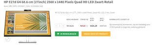 HP E27d G4 QHD Docking Monitor voor €267,65 bij Redshell