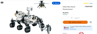 Jeu de construction Lego Technic NASA Mars Rover Perseverance 42158 à 94,99€