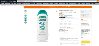Protetor Solar da SUNDOWN para Corpo e Rosto Fator 50 de 200ml - R$ 29,61