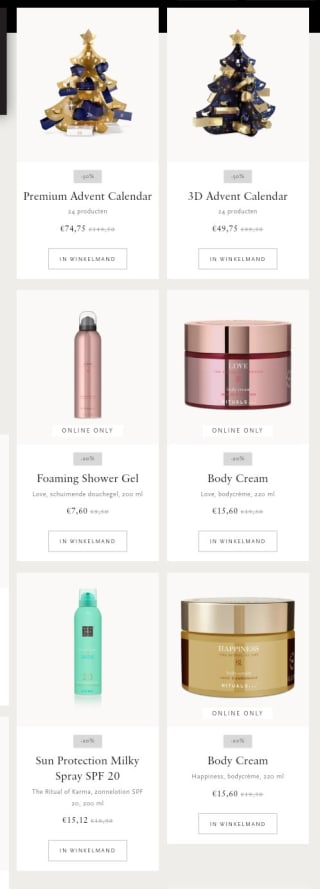 Tot 50% korting bij Rituals op Rituals items uit oude collecties