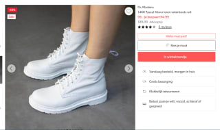 Dr. Martens 1460 Pascal Mono wit voor €95 bij Wehkamp