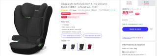 Siège auto isofix Solution B i-fix Volcano Black CYBEX à 89,99€