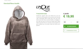 Unique Living Hoodie trui met capuchon voor €19,95 bij Tuincentrumborghuis