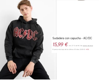 2 Sudaderas con capucha - AC/DC para Hombre por 15.99€