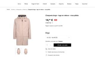 Chaqueta KAPPA larga logo en relieve Mujer a tan solo 14,99€