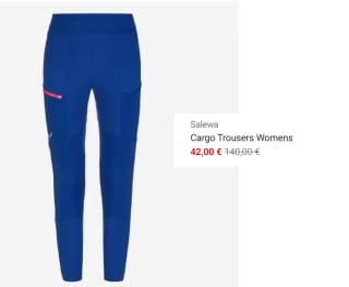 Pantalones de Mujer Salewa Cargo por 42€