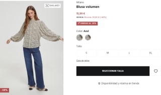 Blusa volumen para Mujer Milano por 15.99€