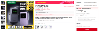 Power Bank UGREEN UNO 5000mAh 20W por $456 en AliExpress con cupón
