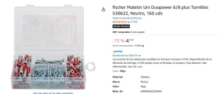 Fischer Maletín Uni Duopower 6/8 plus Tornillos, Neutro, 160 uds por 4,75€