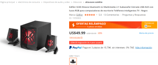 Altavoces Edifier X230 2.1 Bluetooth 4.2 y 28W RMS por 39€