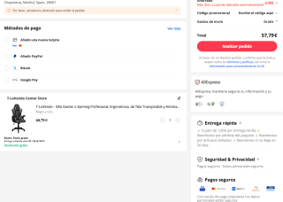 Silla gaming tela transpirable T-LoVendo por solo 57,79€